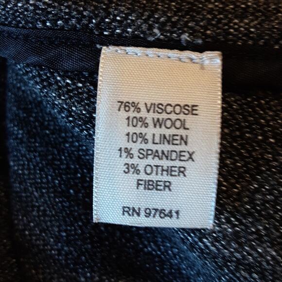 J. Jill NEW Black Marled Wool & Linen Blend Open Front Midi Duster Jacket L - Picture 7 of 7